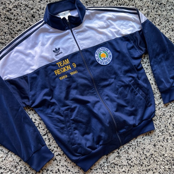 Adidas Vintage Track Jacket Tang Soo Do California Men's Navy Blue White XL - Picture 4 of 16